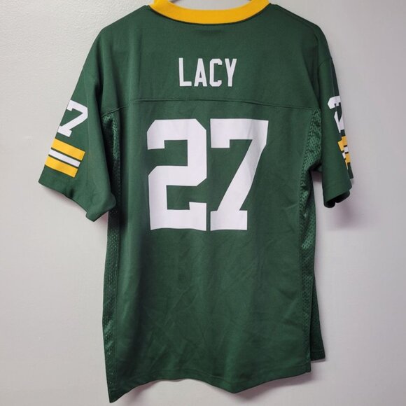 NFL Green Bay Packers Lacy 27 Shirt Jersey Youth XL 18 20 Fan Apparel Football - Picture 2 of 8